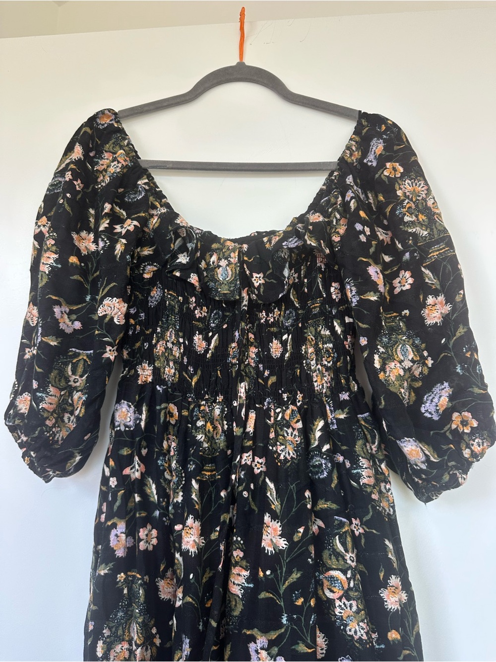 Free People Oasis Midi Dress in Black Floral Combo - Picture 6 of 8